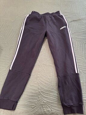 adidas Black Sweatpants with Side Stripes